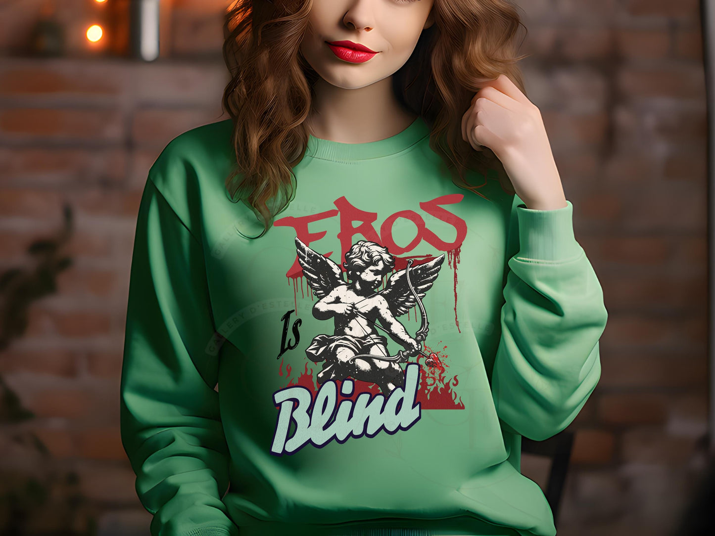 Eros is Blind PNG, Vintage Greek Cupid Love Graphic, Trendy Gothic Valentines Shirt Design