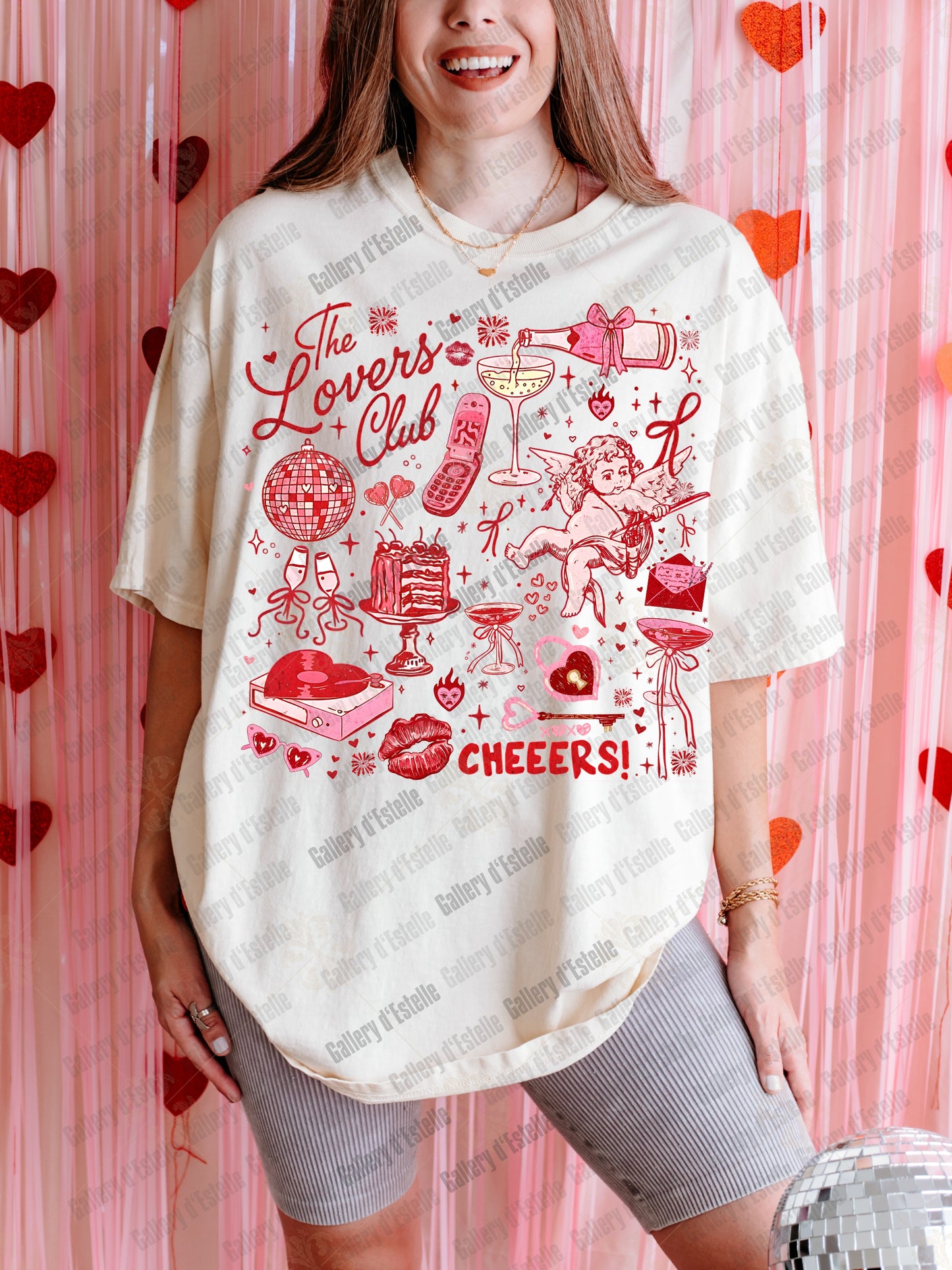 Coquette Lovers Club PNG, Retro Love Collage Graphic, Preppy Pink Cupid Art, Trendy Valentine Shirt Design
