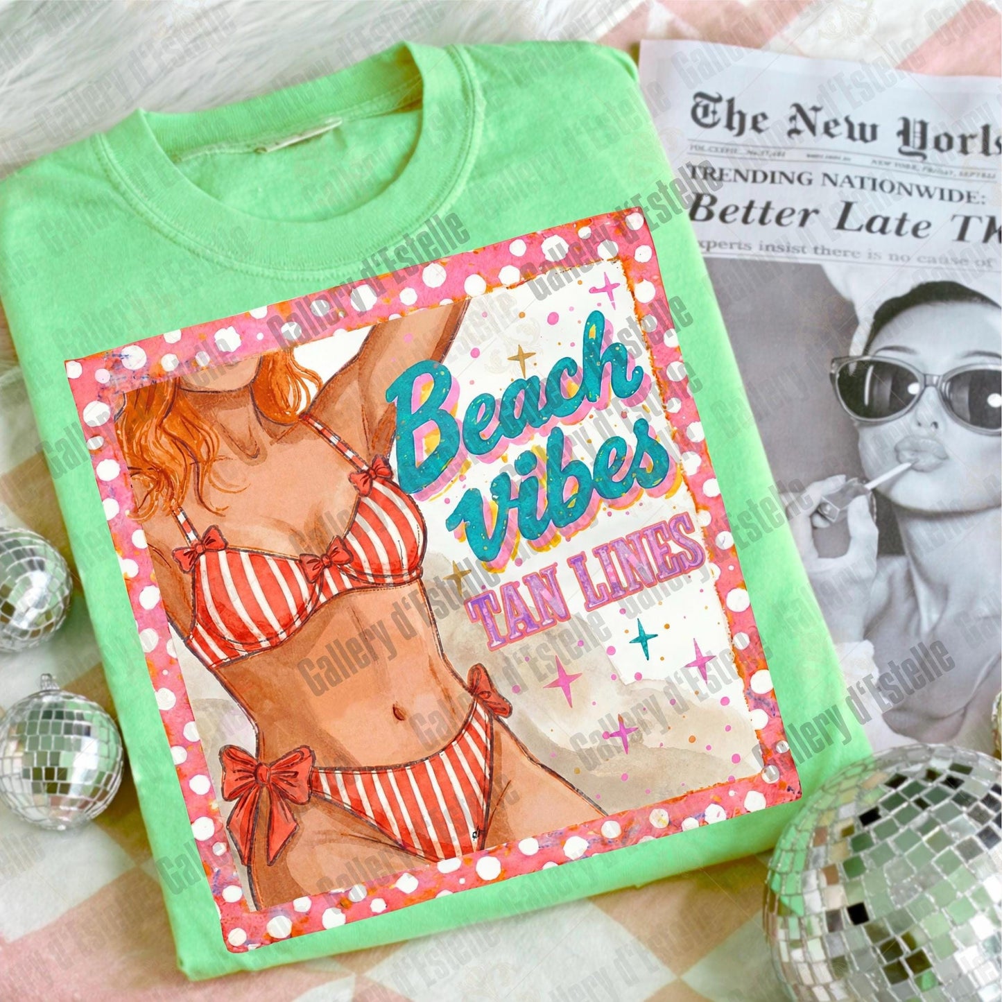 Beach Vibes Tan Lines PNG, Retro Coastal Girl Graphic, Trendy Summer Vacation Shirt Design