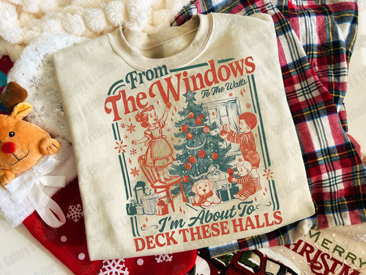 Funny Vintage Christmas PNG, From the Windows to the Walls Graphic, Retro Holiday Kids Design, Nostalgic Festive Shirt Sublimation