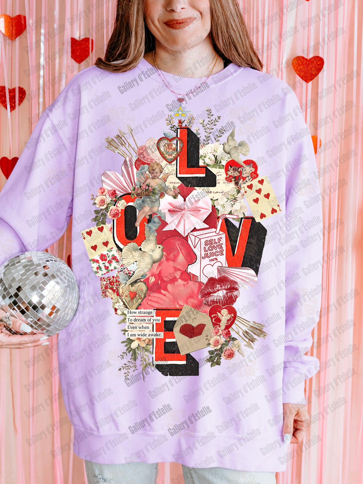 Retro Love Collage PNG, Vintage Valentine Scrapbook Art, Coquette VDay Shirt Design
