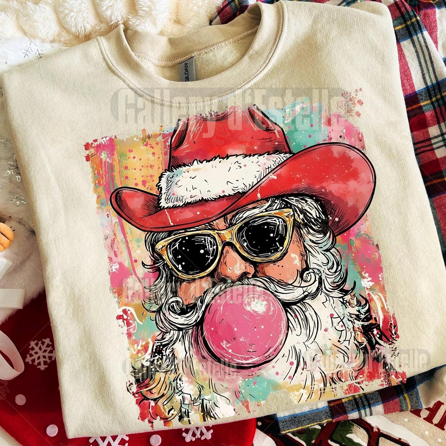 Western Santa PNG, Festive Cowboy Christmas Graphic, Preppy Holiday Country Shirt Design