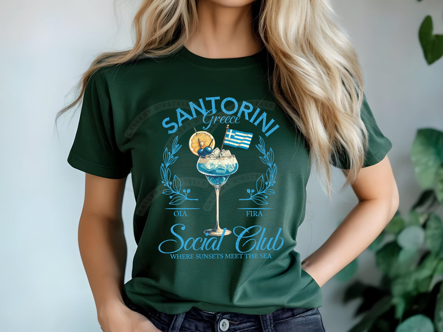 Coquette Santorini Social Club PNG, Retro Coastal Girl Summer Graphic, Trendy Bachelorette Beach Shirt Design