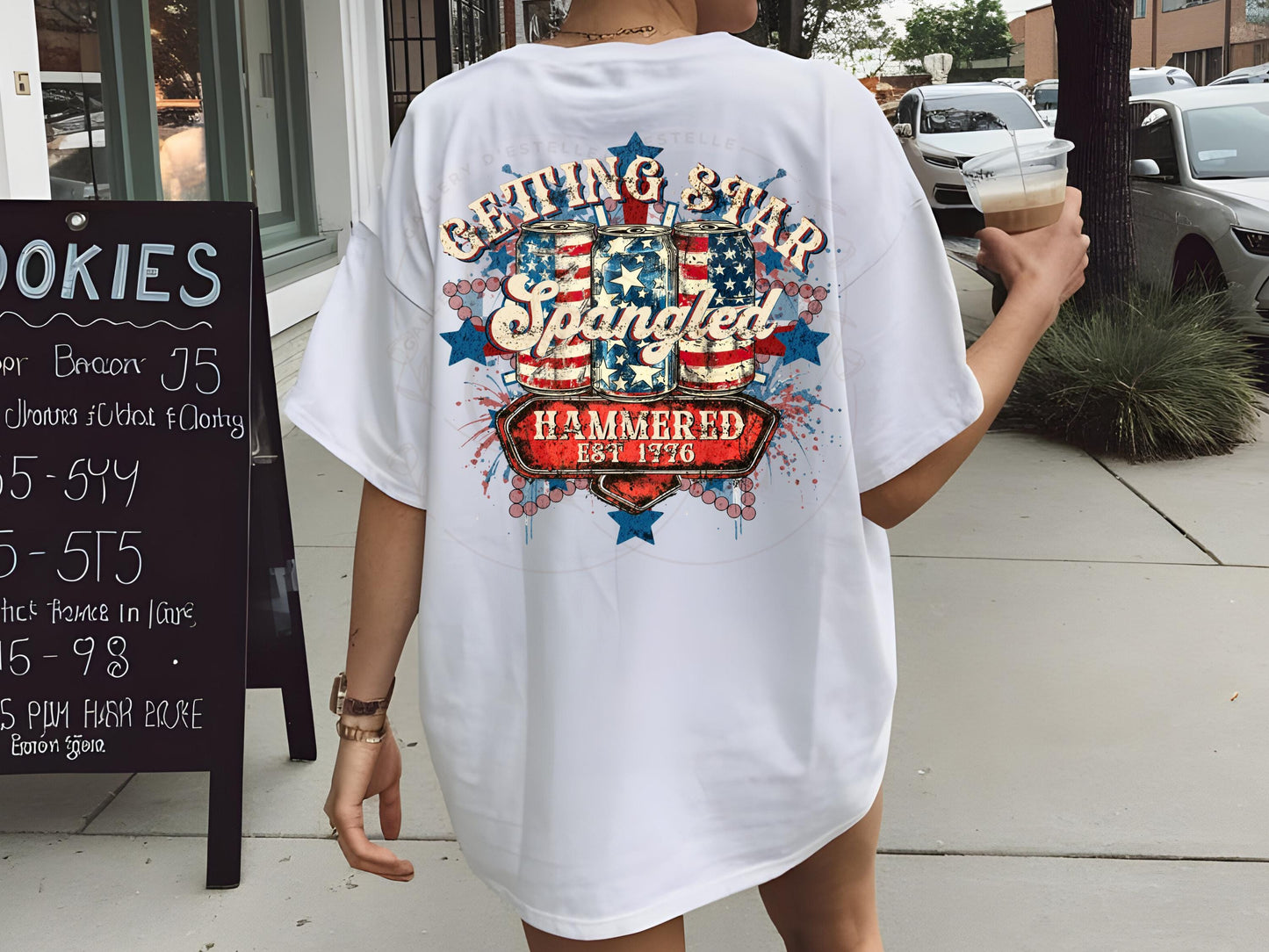 Getting Star Spangled Hammered PNG, Retro 4th of July, Trendy USA Shirt Design