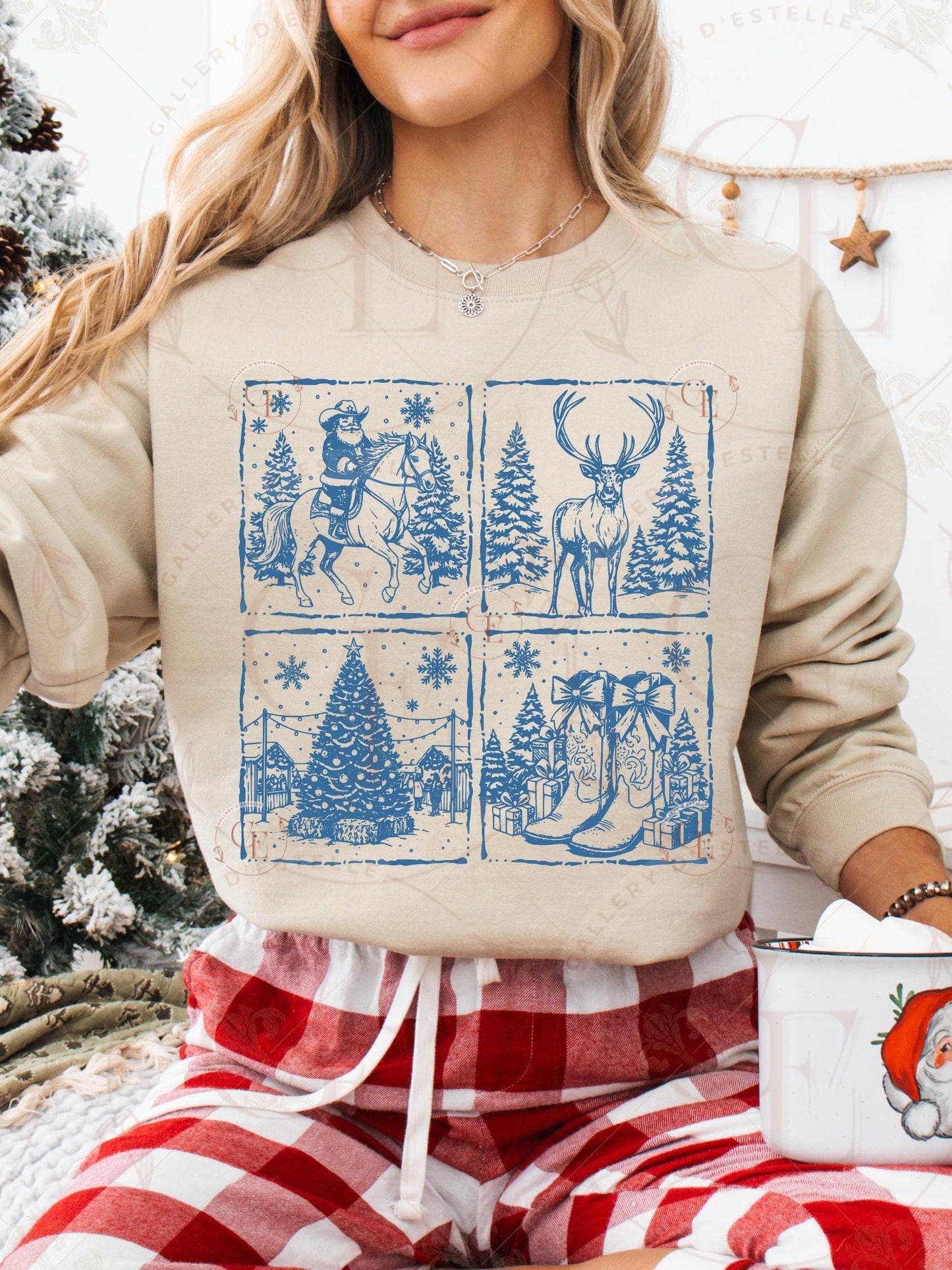 Western Christmas Stamp PNG, Retro Cowboy Santa Graphic, Coquette Holiday Country Shirt Design
