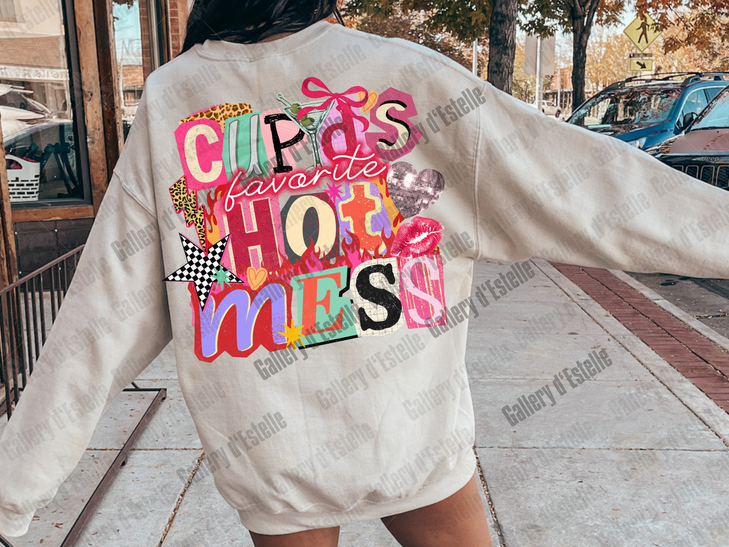 Cupid’s Favorite Hot Mess PNG, Retro Y2K Valentine Collage, Coquette Love Graphic, Edgy VDay Shirt Design