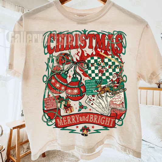 Retro Christmas Collage PNG, Vintage Holiday Graphic, Festive Santa Casino Design, Trendy Country Shirt Sublimation