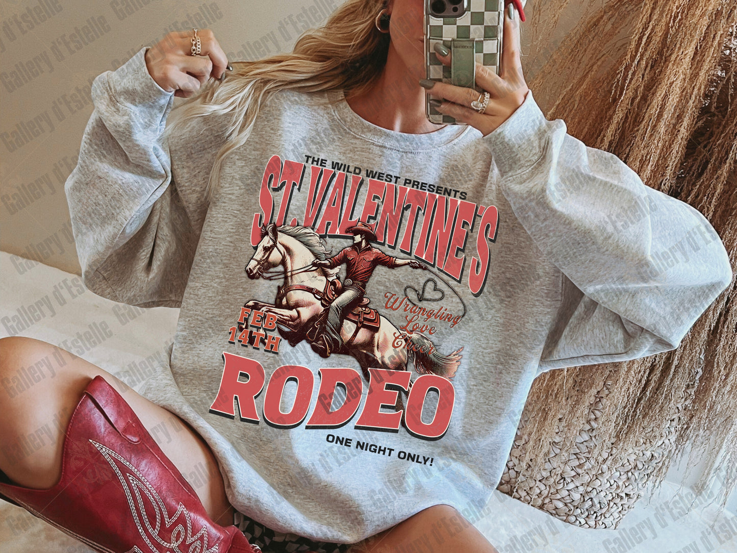 St. Valentines Wild West Rodeo PNG, Vintage Western Cowboy Graphic, Trendy Country Shirt Design