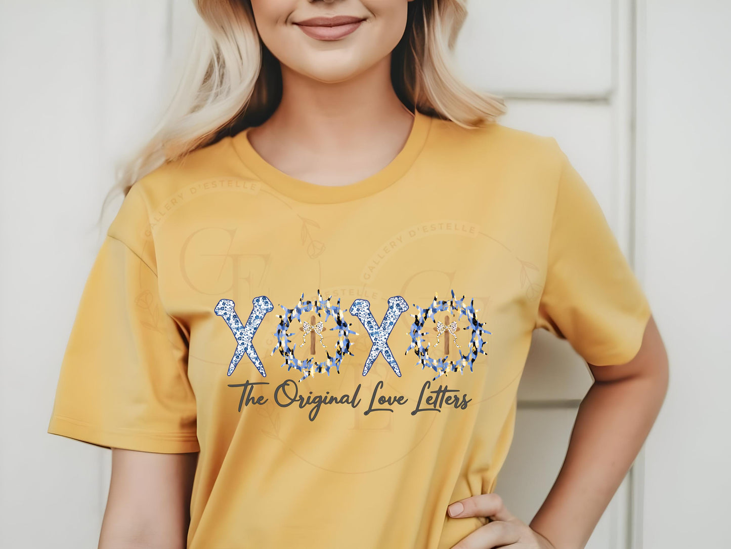 The Original Love Letters PNG, Blue Brushstroke Art, True Easter Religious Graphic, Coquette Christian Shirt Design.