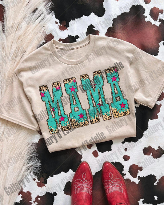 Western Mama PNG, Retro Leopard Cowgirl Graphic, Trendy Country Mom Shirt Design