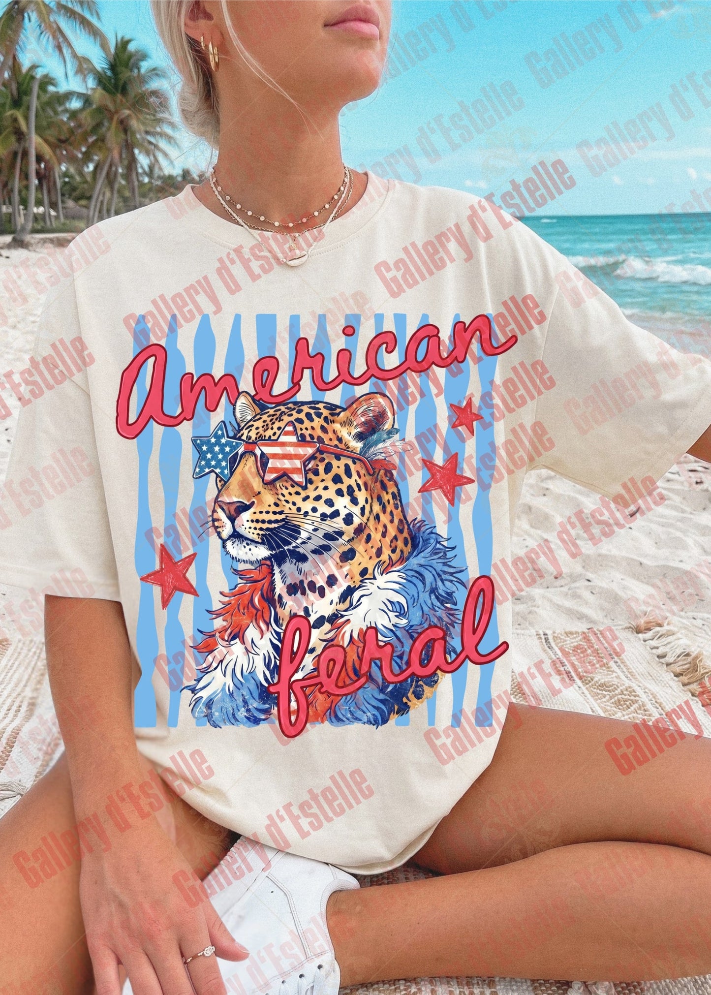 American Feral PNG, Retro Leopard 4th of July Graphic, Patriotic Cheetah Art, Funny Independence Day Shirt Design