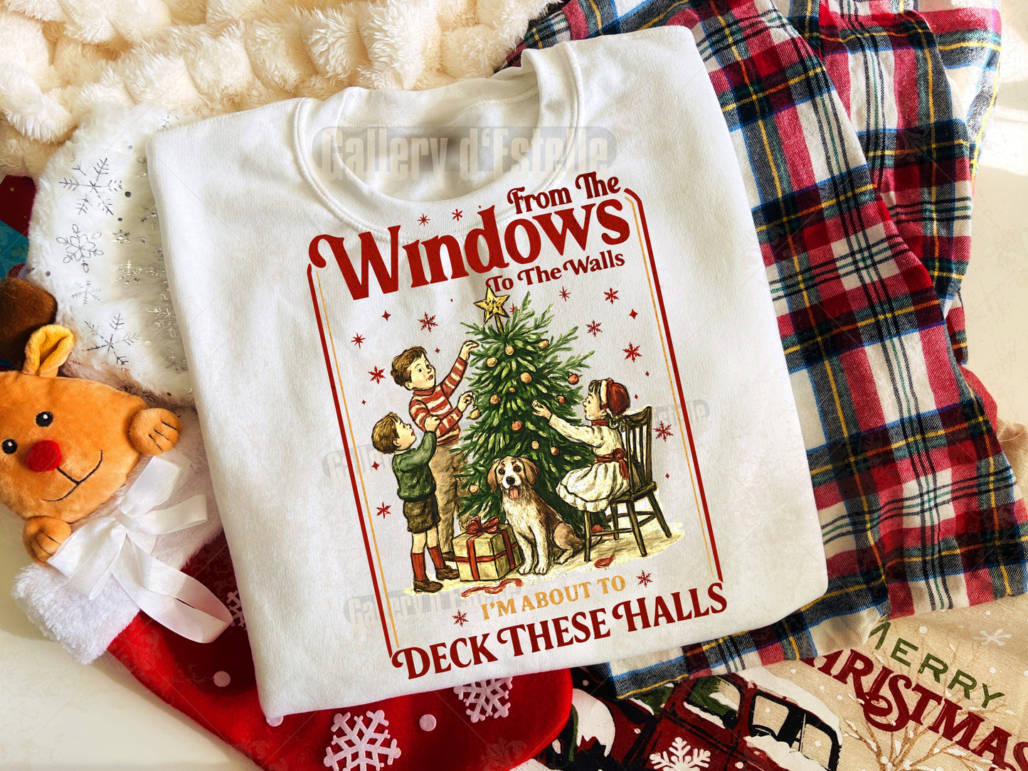Funny Retro Christmas PNG, From the Windows to the Walls Graphic, Vintage Coquette Holiday Design, Nostalgic Festive Shirt Sublimation