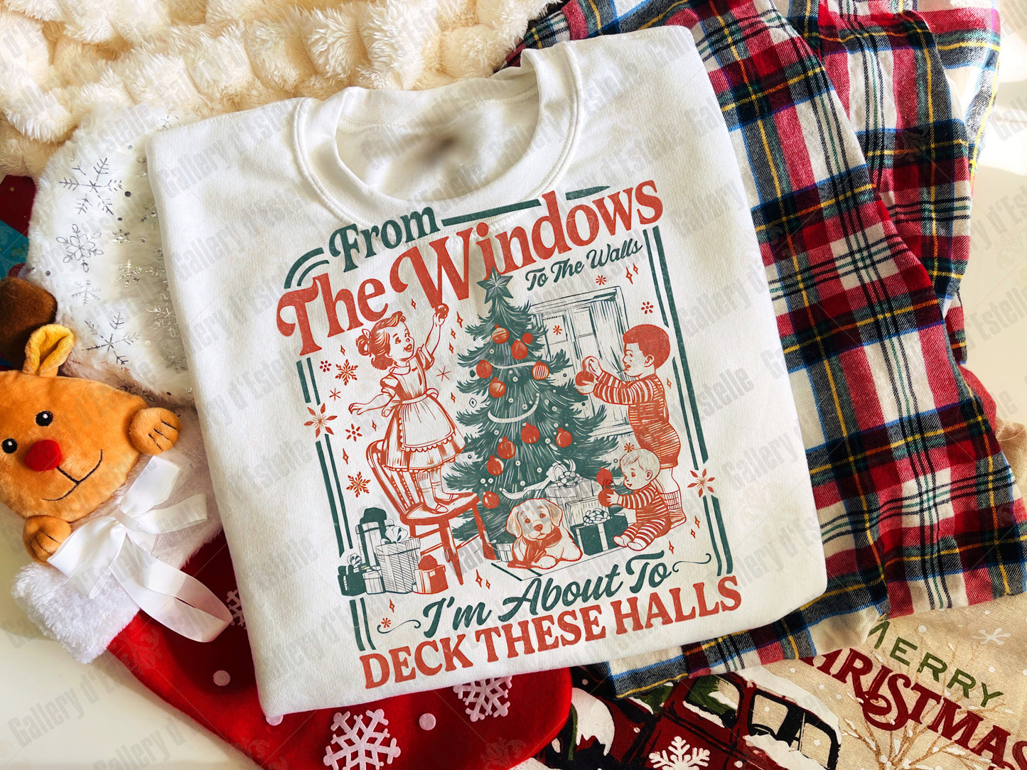 Funny Vintage Christmas PNG, From the Windows to the Walls Graphic, Retro Holiday Kids Design, Nostalgic Festive Shirt Sublimation