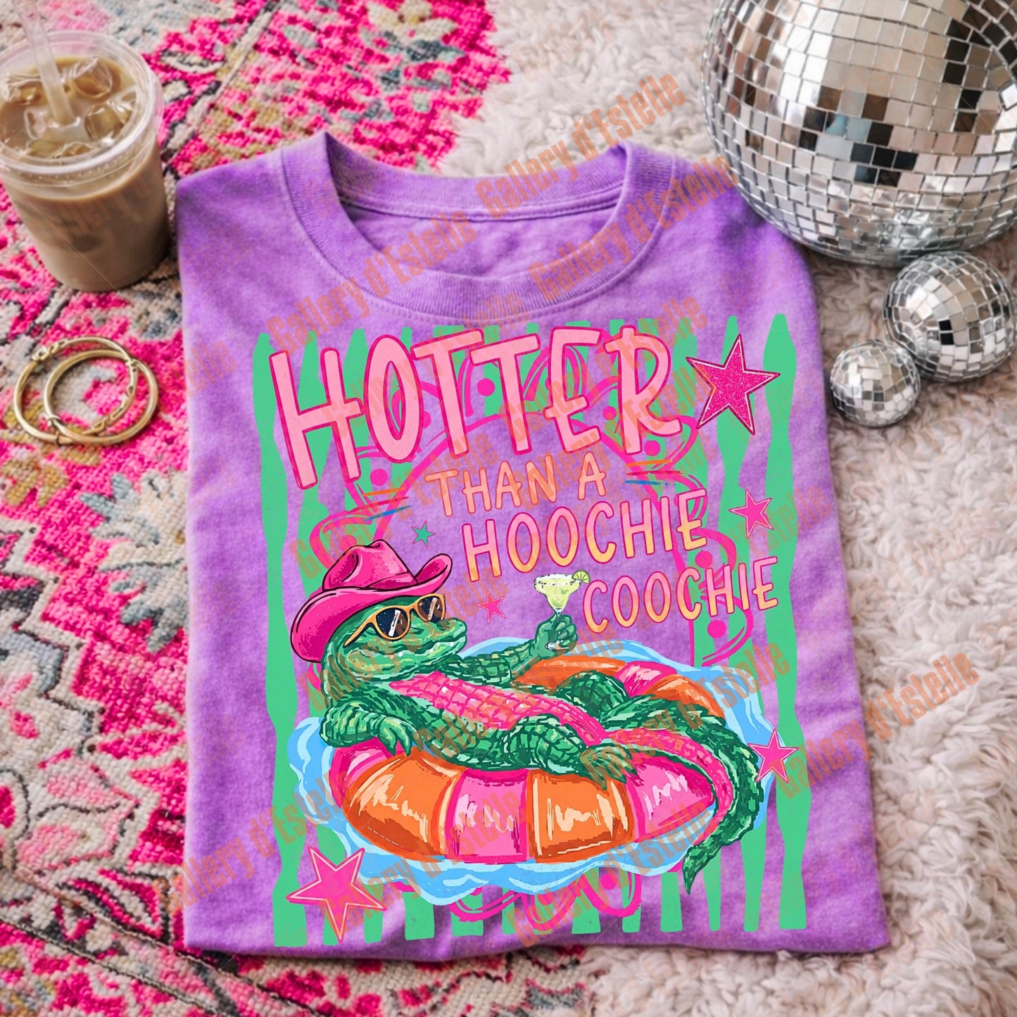 Hoochie Coochie Gator PNG, Funny Sarcastic Alligator Graphic, Preppy Boutique Summer Shirt Design