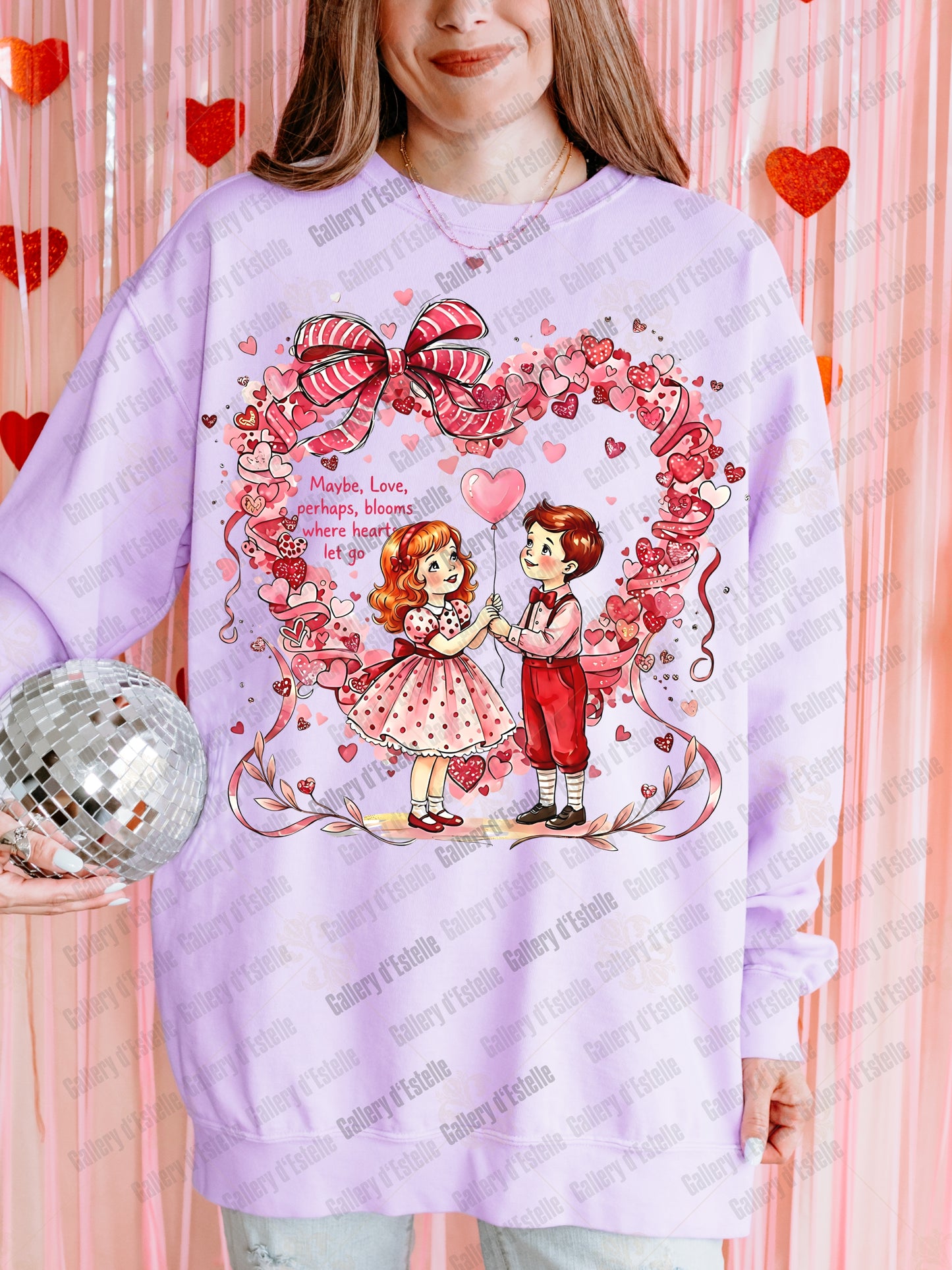 Vintage Valentine Kids PNG, Retro Love Story Illustration, Coquette Pink Heart Art, Trendy VDay Shirt Design