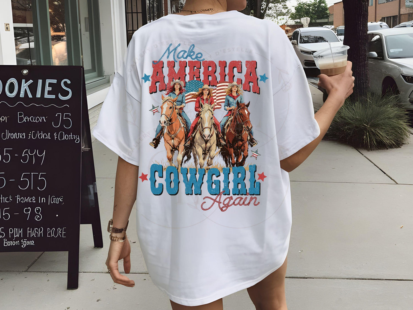 Make America Cowgirl Again PNG, Vintage Western Patriotic 4th of July Graphic, Trendy Independence Day Country Shirt Design