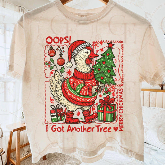 Funny Chick Christmas Tree PNG, Merry Chickmas Cute Design, Retro Holiday Chicken Graphic, Festive Farmhouse Shirt Sublimation