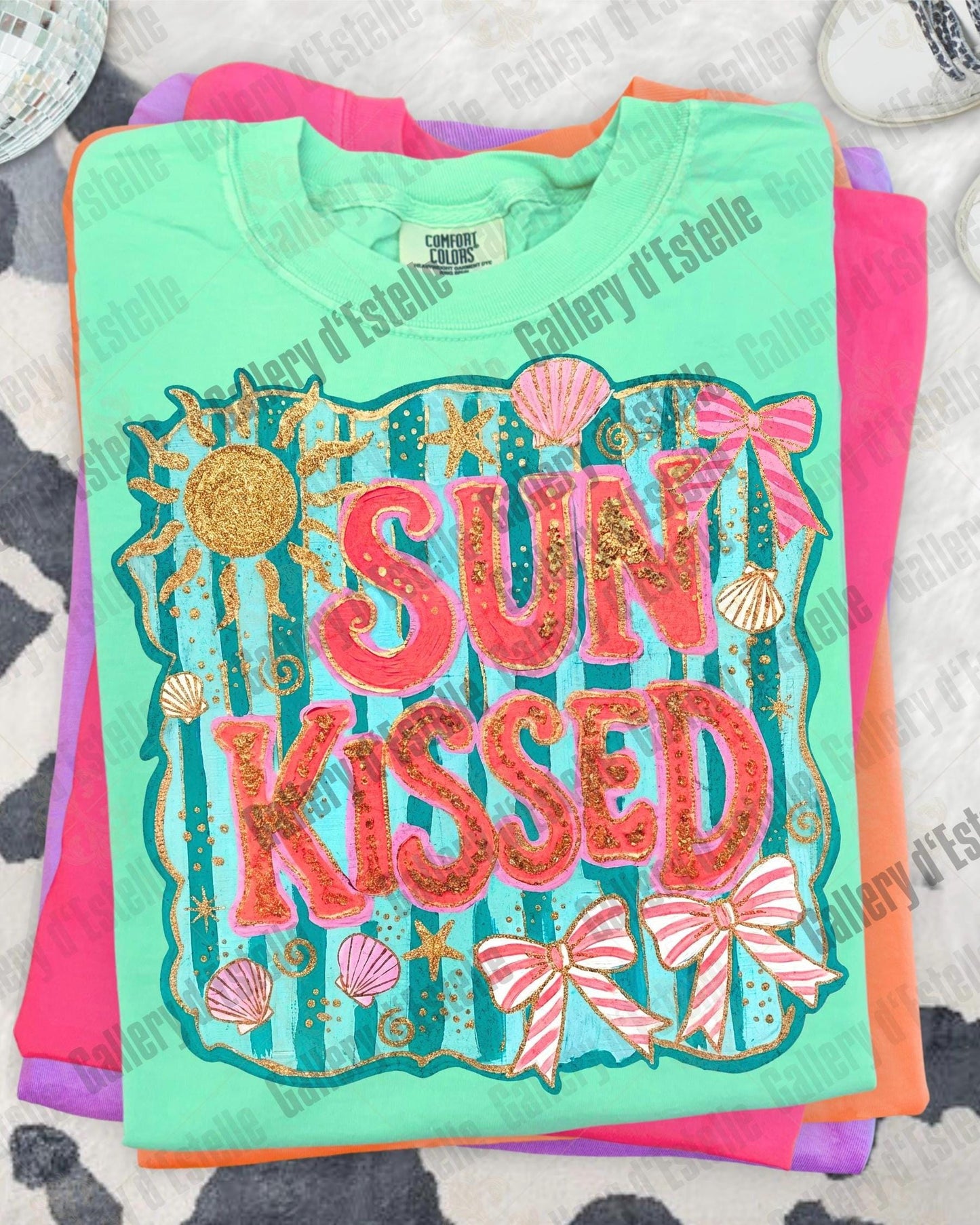 Sun Kissed PNG, Coquette Coastal Girl Graphic, Trendy Beach Summer Shirt Design