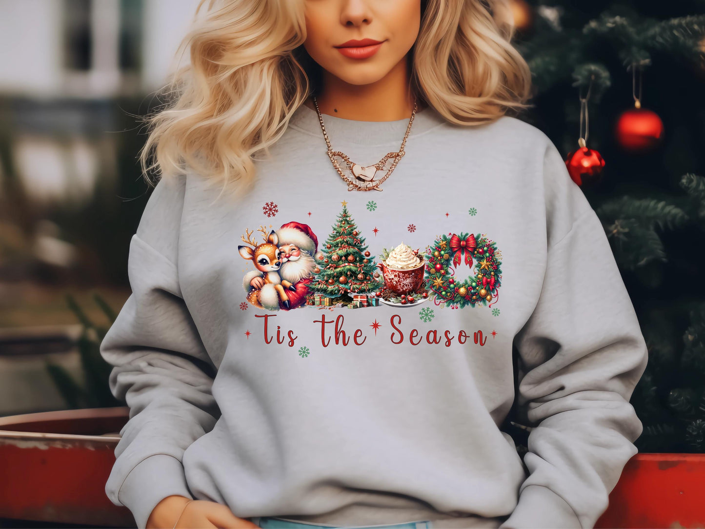 Tis the Season Christmas PNG, Vintage Santa Claus Christmas Tree Coffee Wreath Graphic, Coquette Holiday Shirt Sublimation