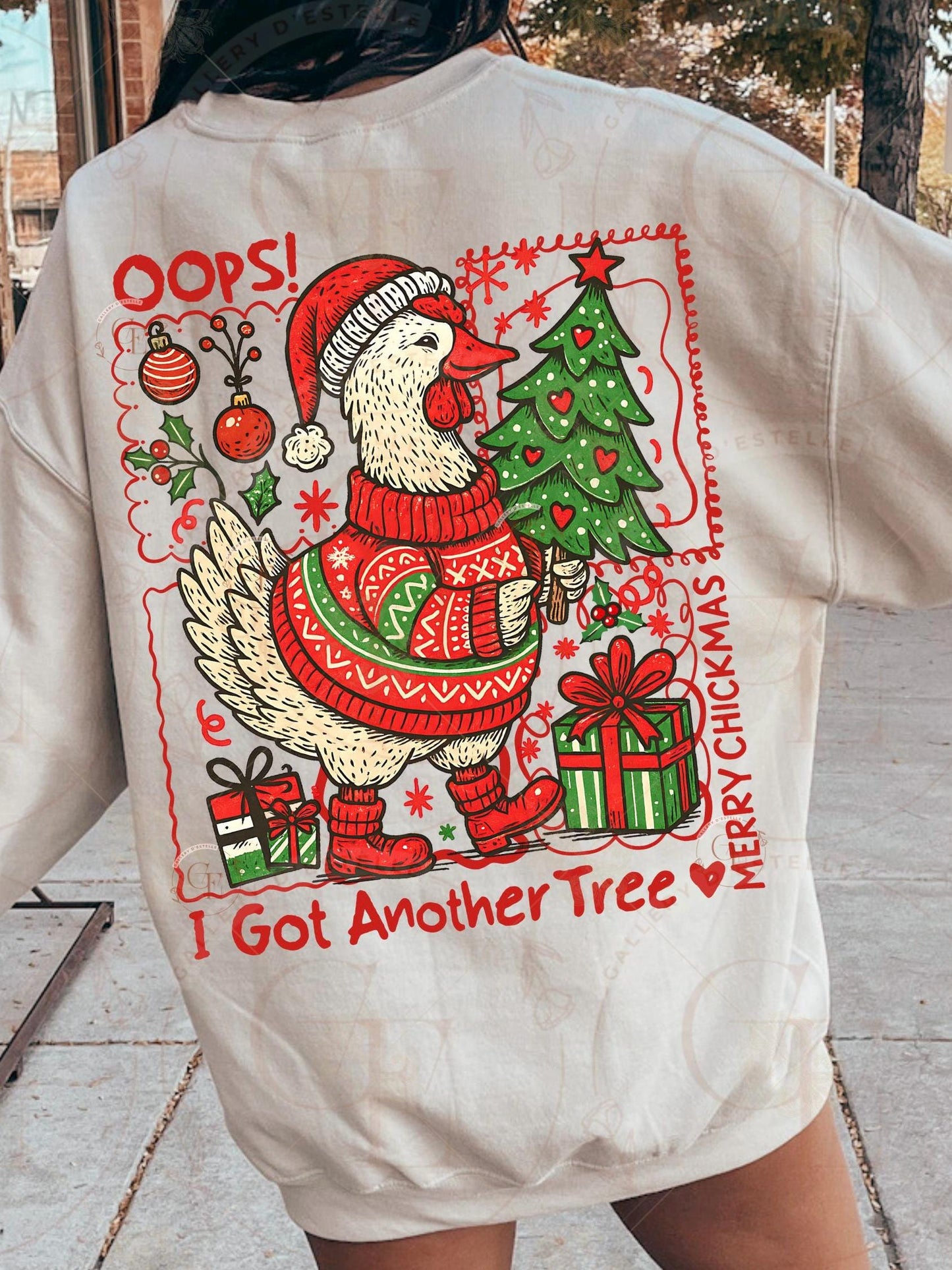 Funny Chick Christmas Tree PNG, Merry Chickmas Cute Design, Retro Holiday Chicken Graphic, Festive Farmhouse Shirt Sublimation