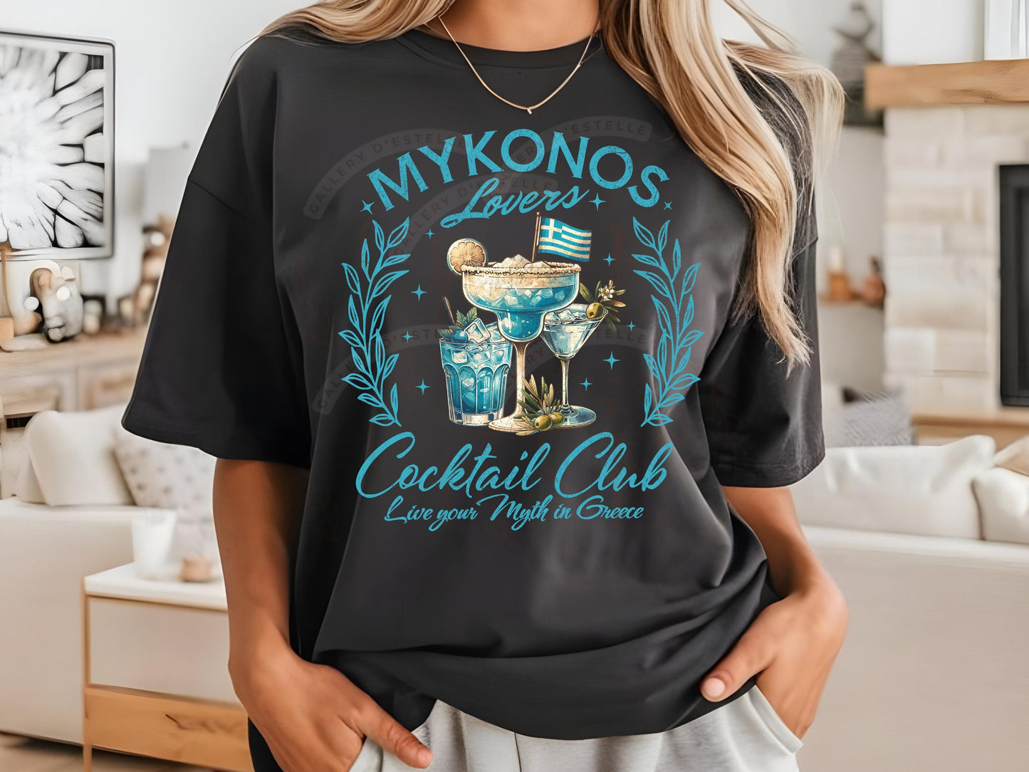 Coquette Mykonos Cocktail Club PNG, Retro Summer Drink Graphic, Trendy Coastal Girl Beach Trip Shirt Design
