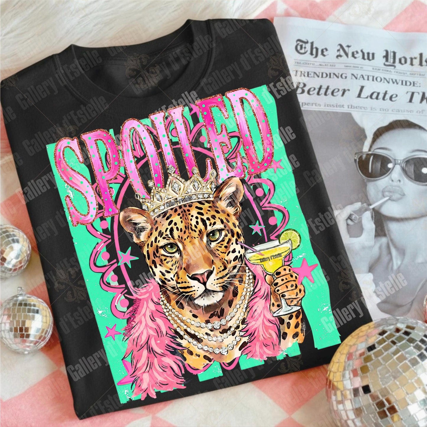 Preppy Spoiled Leopard PNG, Retro Boujee Cheetah Graphic, Trendy Sassy Boutique Shirt Design