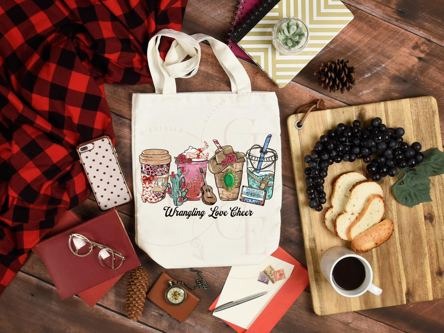 Wrangling Love Essentials PNG, Rustic Cowgirl Coffee Cup Graphic, Retro Valentine Country Shirt Design