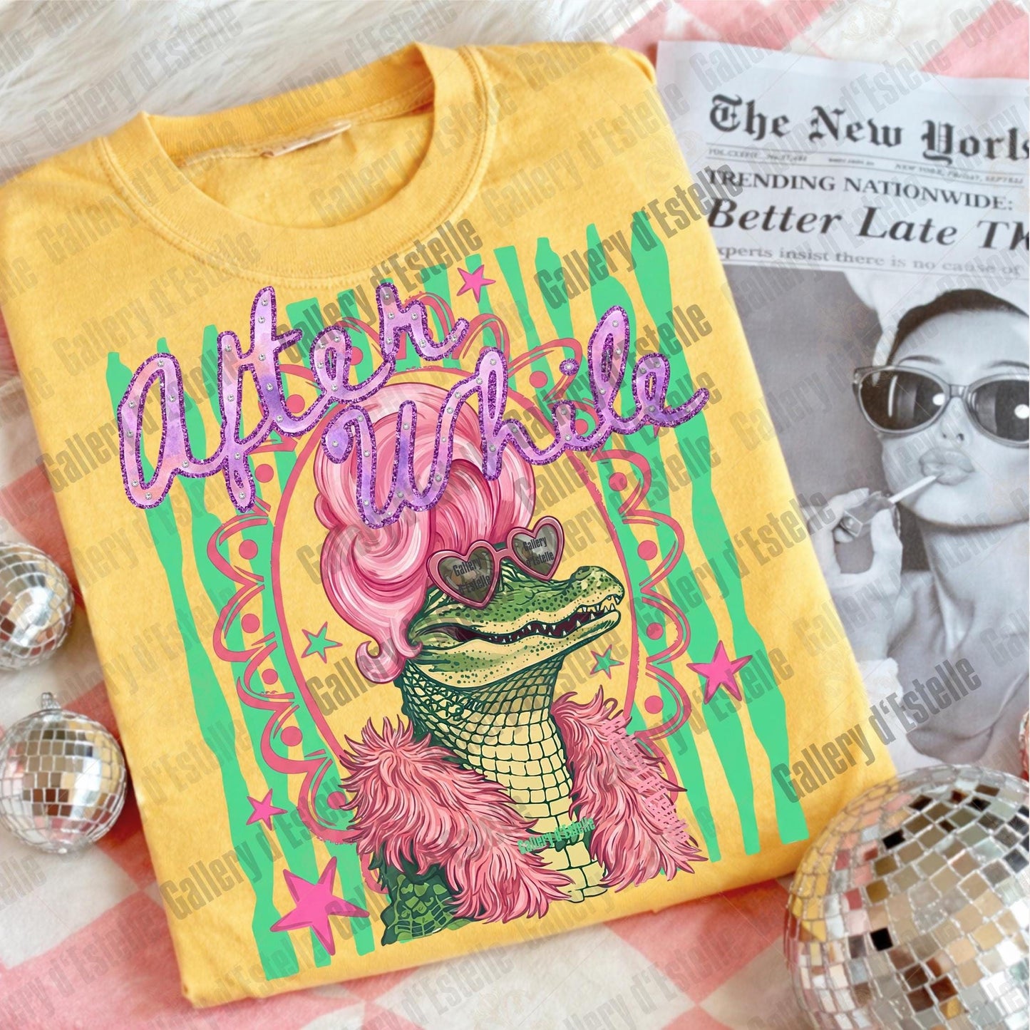 Later Gator PNG, Funny Preppy Alligator Graphic, Sarcastic Coastal Summer Shirt Design