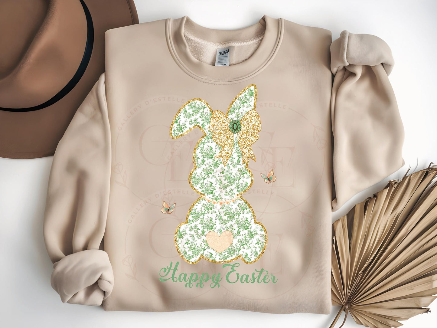 Coquette Green French Toile Bunny PNG, Vintage Glitter Lace Bow Graphic, Happy Easter Art, Country Chic Shirt Design