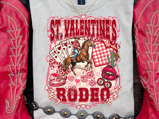 St. Valentines Rodeo Western PNG, Retro Cowboy Casino Collage, Love is a Gamble Art, Wild West Rodeo Graphic, Trendy Country Shirt Design