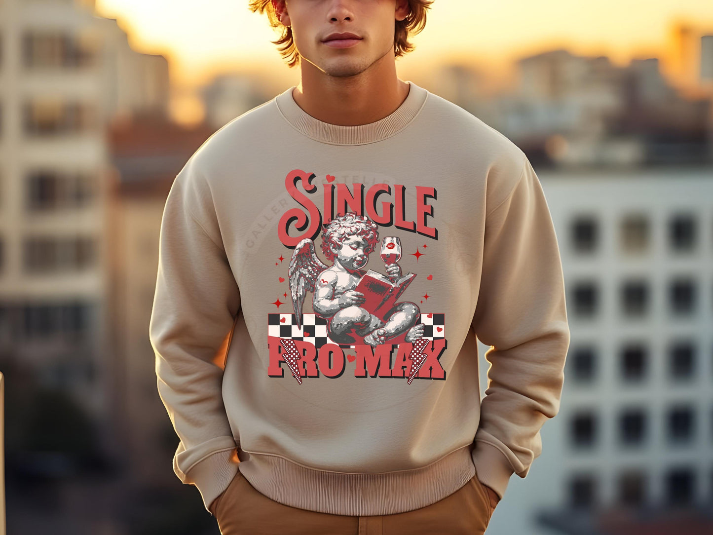 Single Pro Max PNG, Funny Retro Cool Cupid Graphic, Trendy Anti-Valentine’s Shirt Design