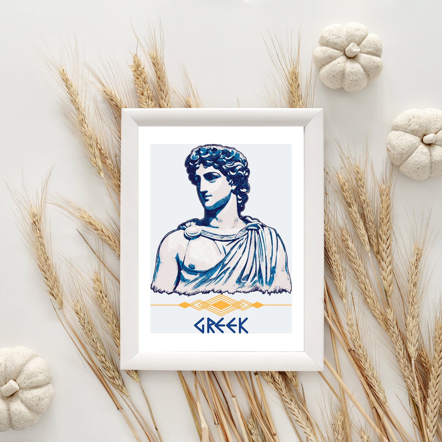 Greek Wall Art Set, Modern Mediterranean Home Decor, Hellenic Culture Prints, Greece Summer Vibes Digital Art