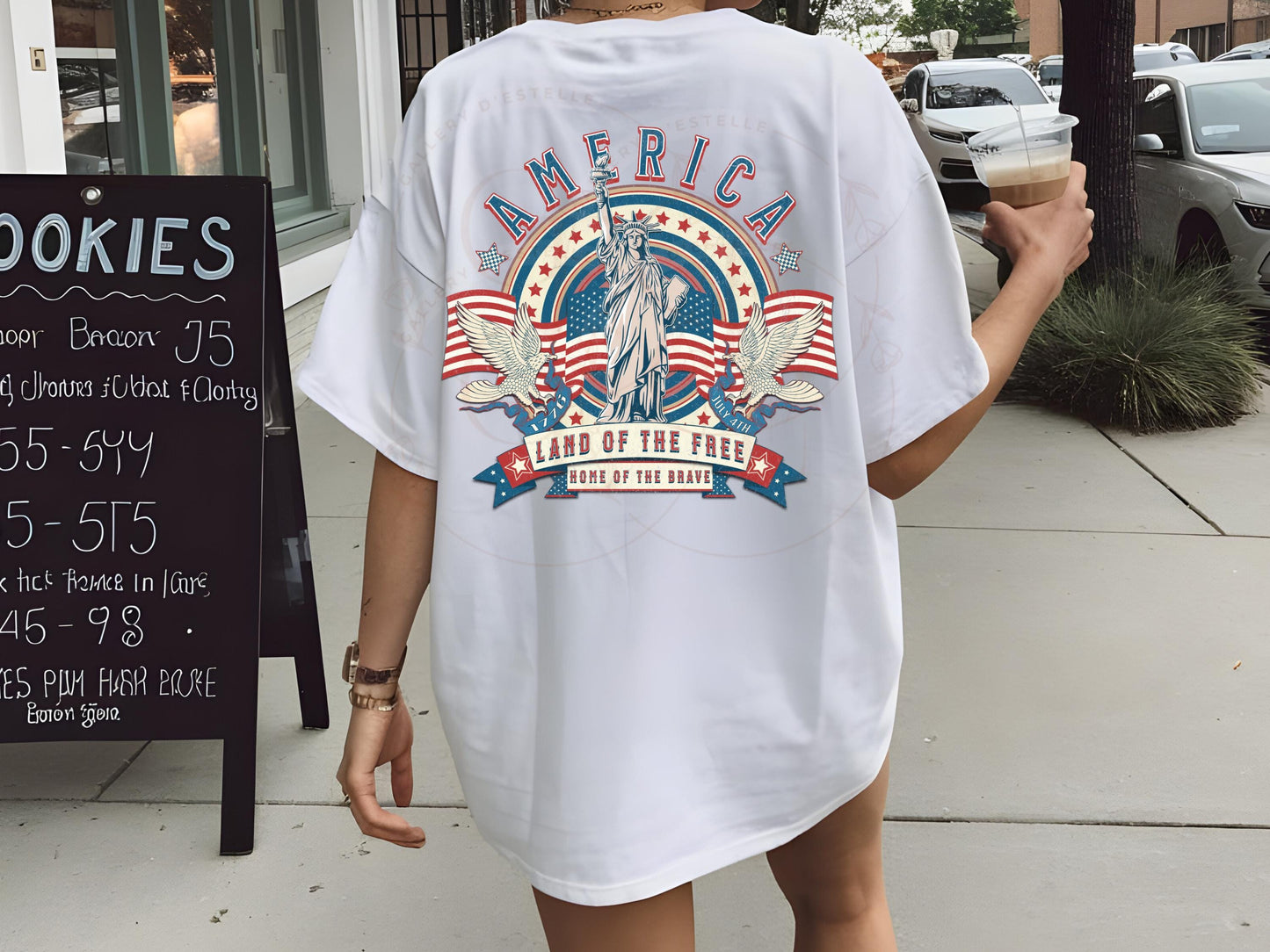 America Land of the Free PNG, Vintage USA Independence Day Shirt Design