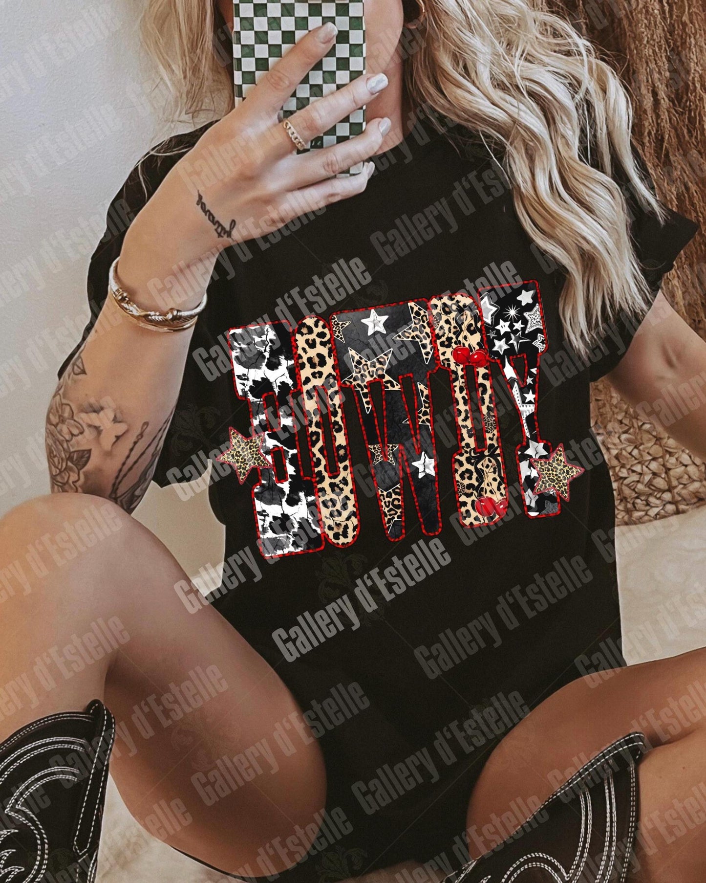 Edgy Western Howdy PNG, Retro Leopard Cowgirl Graphic, Yallternative Country Girl Shirt Design