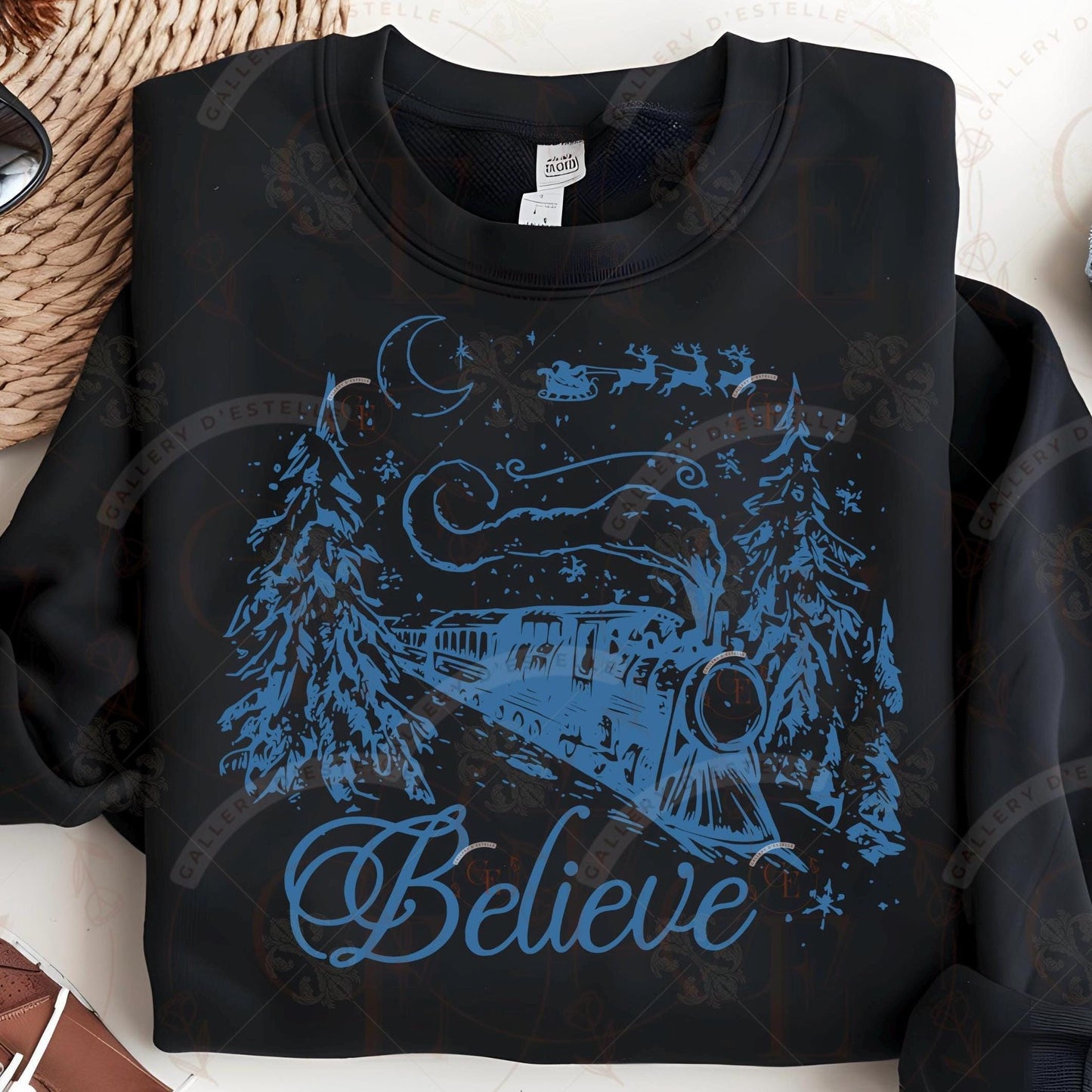 Believe Christmas PNG, Retro Holiday Train Graphic, Festive Vintage Santa Shirt Design