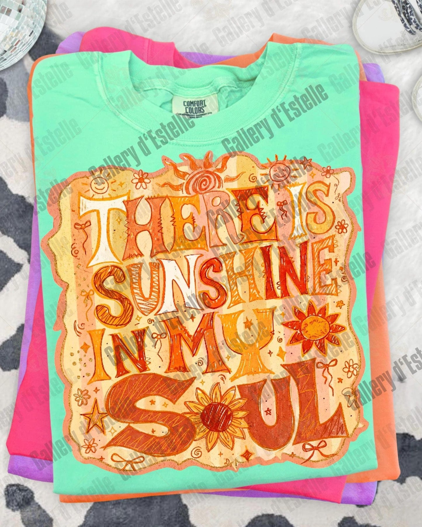 There is Sunshine in My Soul PNG, Retro Preppy Sun Graphic, Striped Beach Shirt Design
