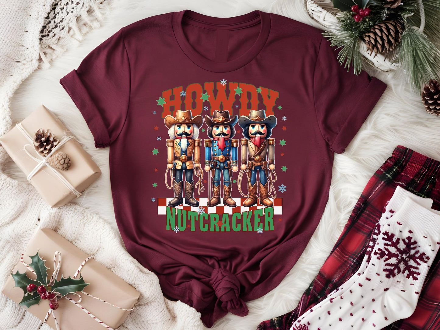 Howdy Nutcracker PNG, Retro Western Cowboy Graphic, Christmas Rodeo Sublimation, Trendy Country Shirt Design