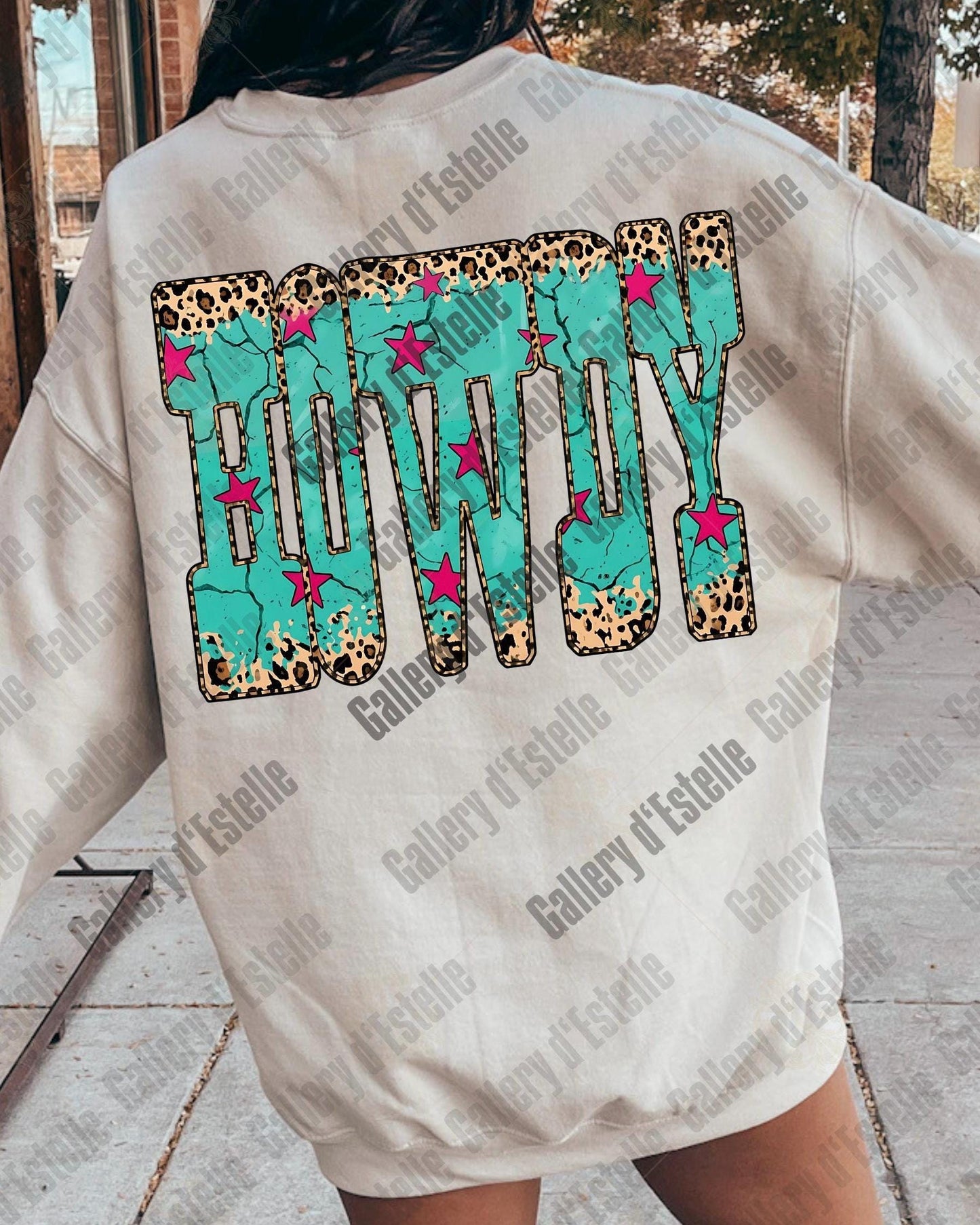 Western Howdy PNG, Retro Leopard Cowgirl Graphic, Trendy Country Girl Shirt Design