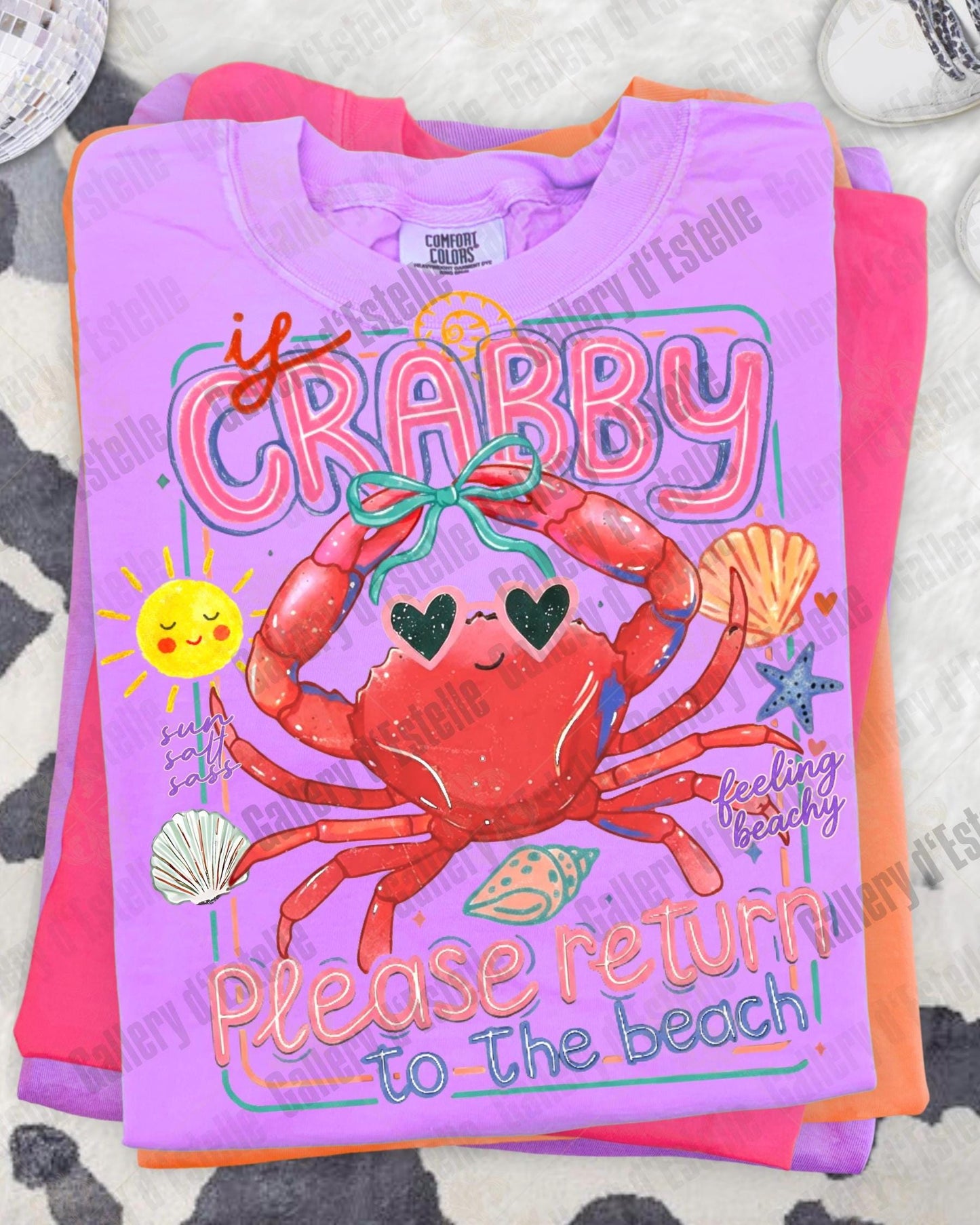 Retro Crabby Beach PNG, Funny Coastal Crab Graphic, Return to the Sea Shirt Design