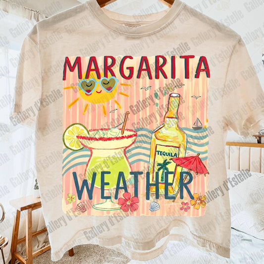Margarita Weather PNG, Retro Preppy Coastal Graphic, Trendy Summer Beach Shirt Design