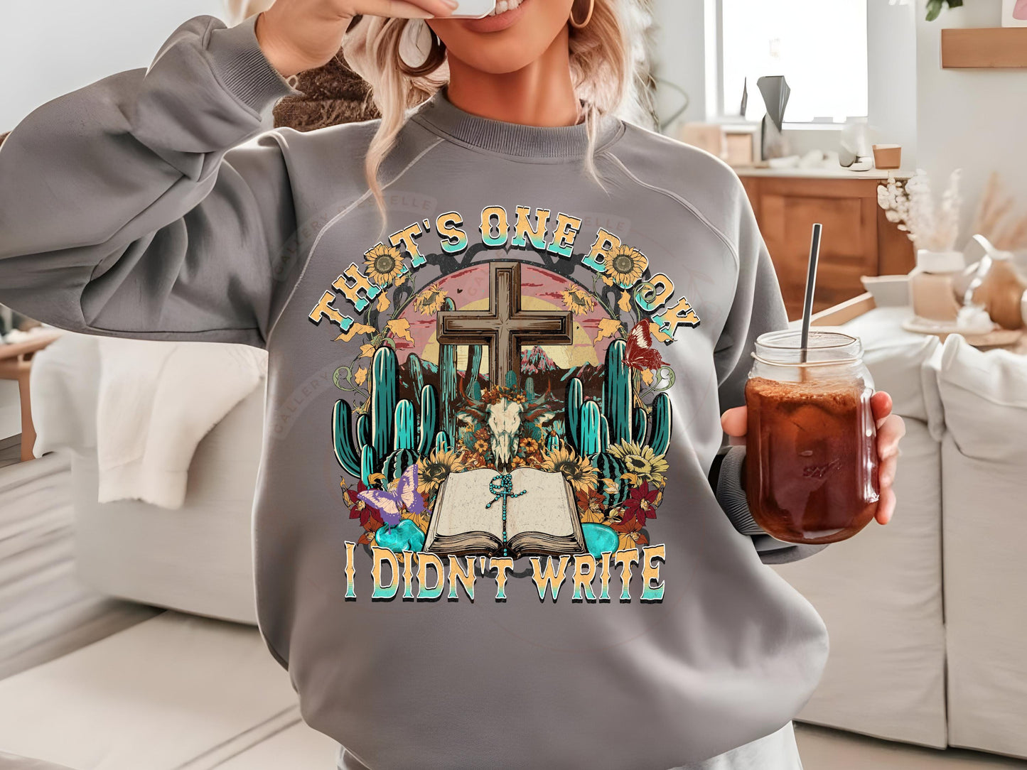 Western Christian Country PNG, Vintage Cowboy Faith Graphic, Religious Cowgirl Turquoise Bible Shirt Design