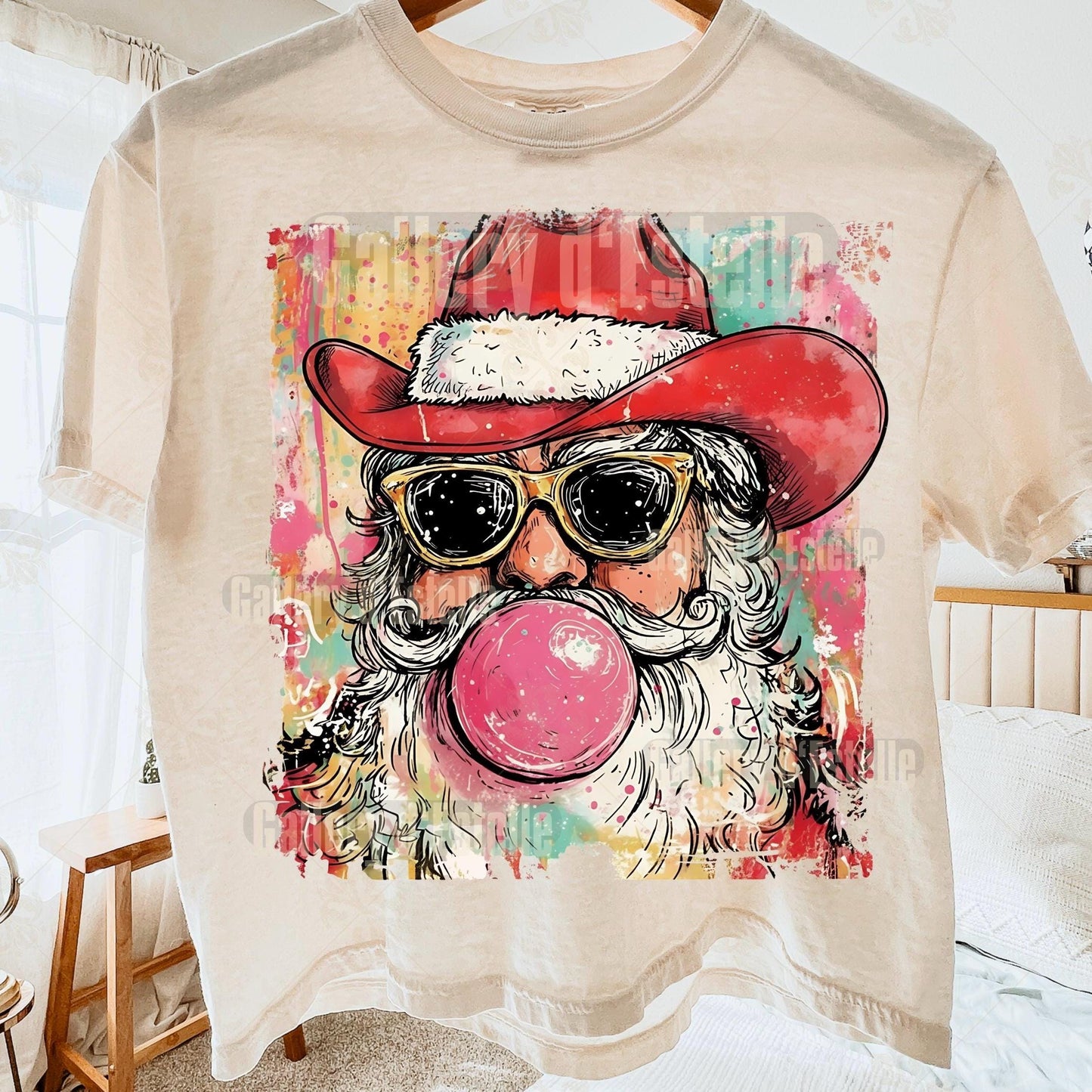 Western Santa PNG, Festive Cowboy Christmas Graphic, Preppy Holiday Country Shirt Design