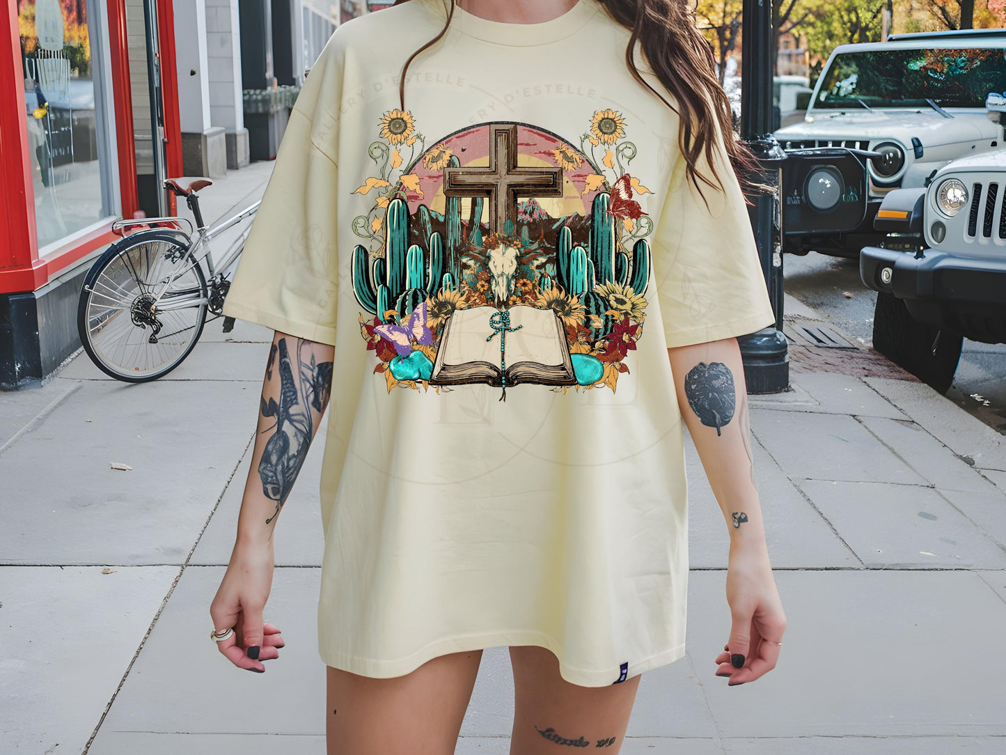 Western Christian Country PNG, Vintage Cowboy Faith Graphic, Religious Cowgirl Turquoise Bible Shirt Design