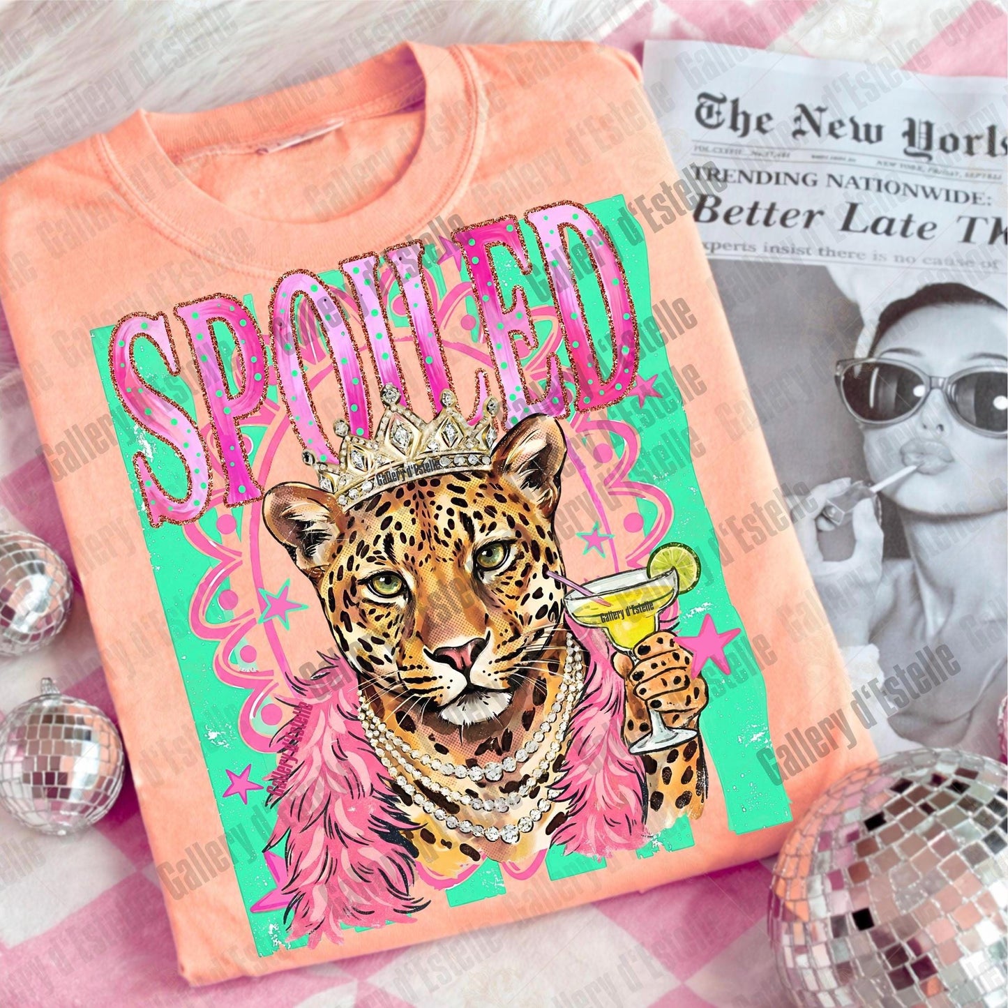 Preppy Spoiled Leopard PNG, Retro Boujee Cheetah Graphic, Trendy Sassy Boutique Shirt Design