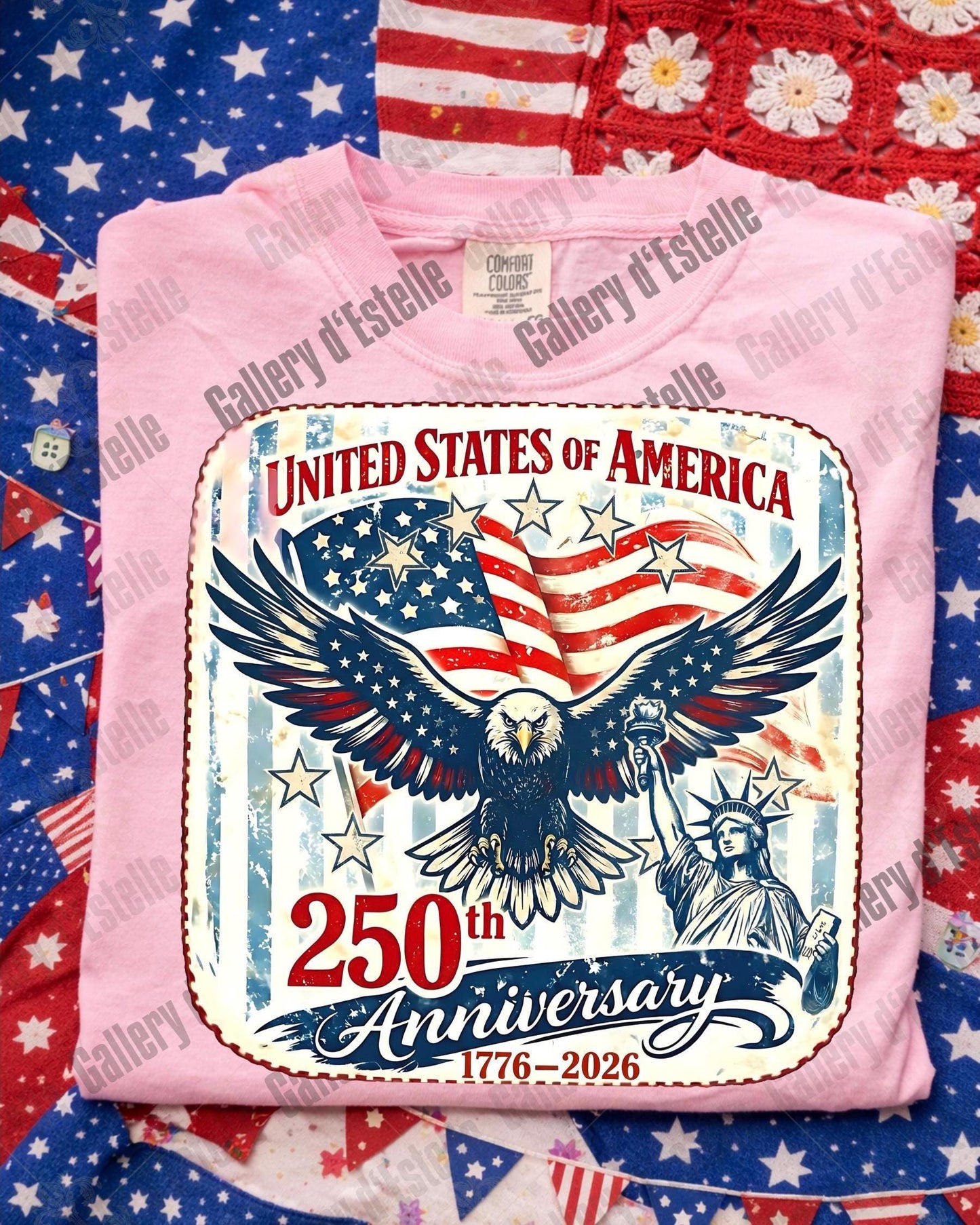 USA 250 Eagle PNG, Retro Patriotic America Graphic, Trendy 4th of July Shirt Design