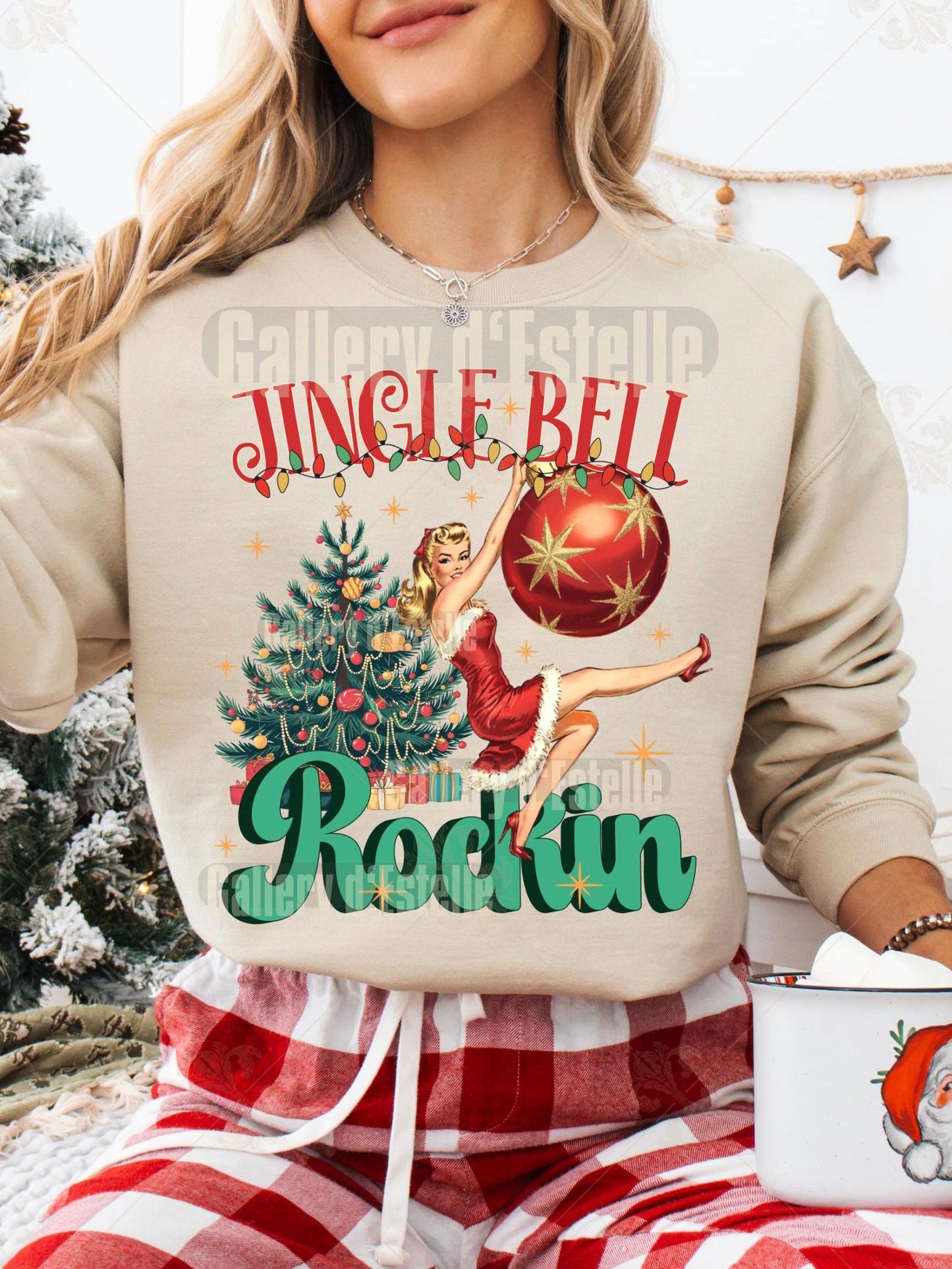 Retro Jingle Bell Rockin PNG, Nostalgic Vintage Christmas Graphic, Cute Holiday Shirt Design