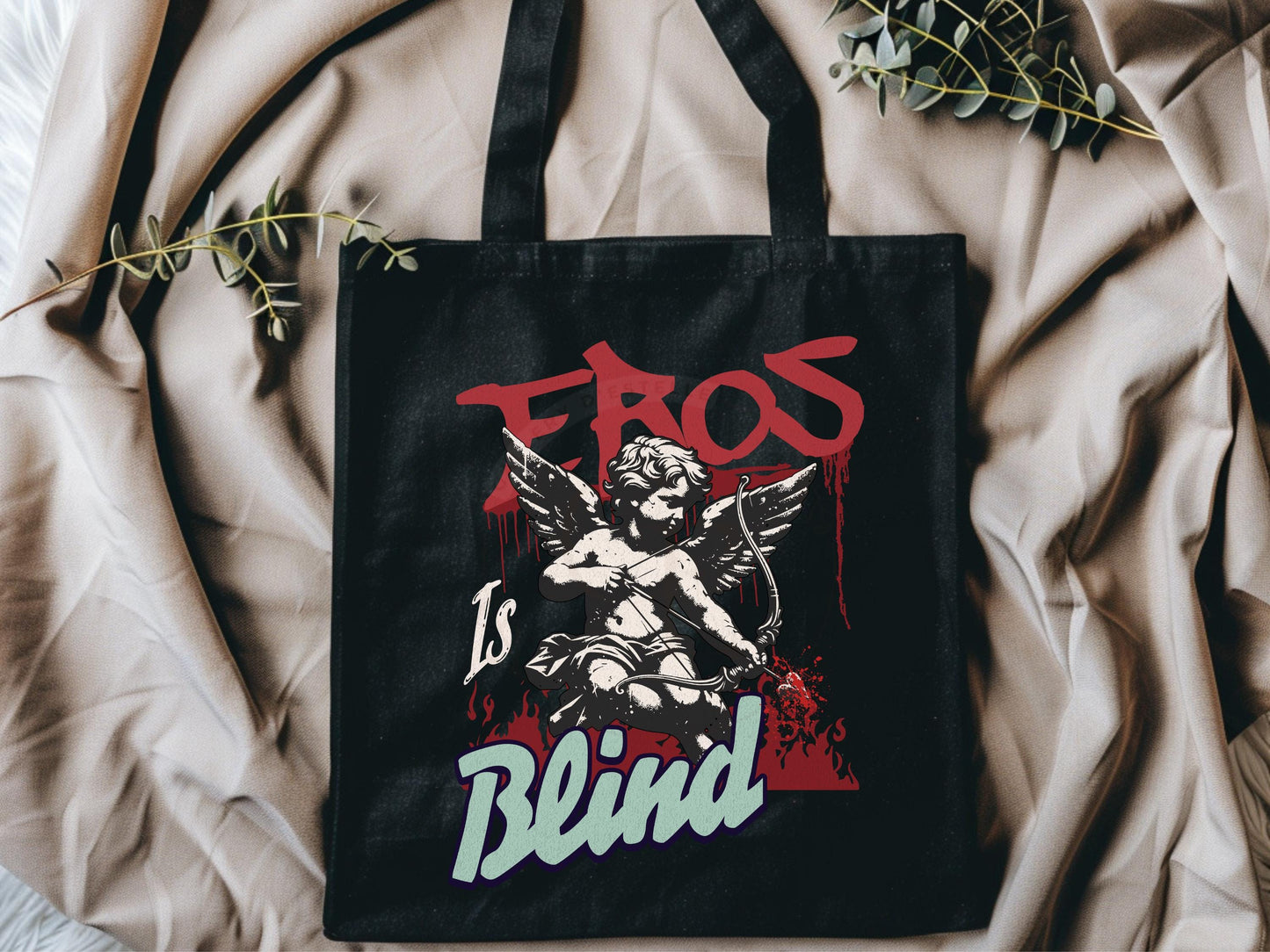 Eros is Blind PNG, Vintage Greek Cupid Love Graphic, Trendy Gothic Valentines Shirt Design