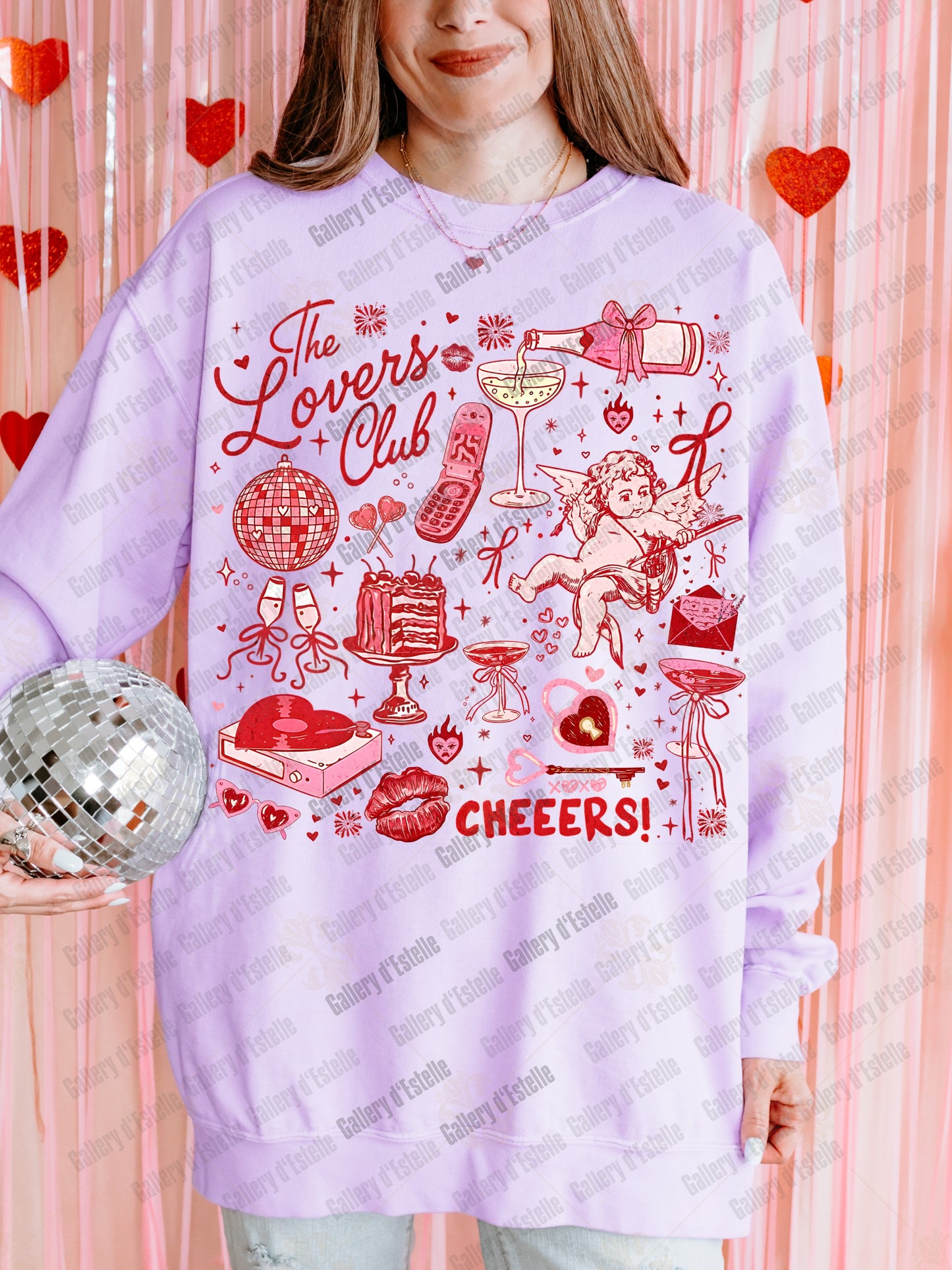 Coquette Lovers Club PNG, Retro Love Collage Graphic, Preppy Pink Cupid Art, Trendy Valentine Shirt Design
