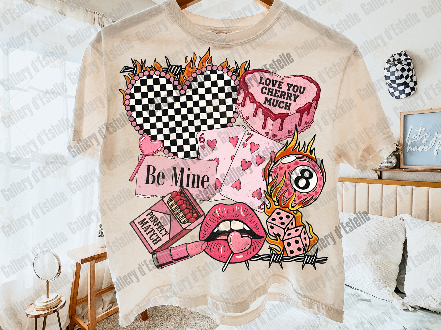 Retro Valentine Collage PNG, Edgy Y2K Casino Graphic, Western Cowgirl Love Art, Trendy VDay Shirt Design