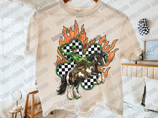 Western St Patrick’s Day PNG, Rodeo Casino Collage, Retro Cowboy Lucky Graphic, Edgy Country Shirt Design